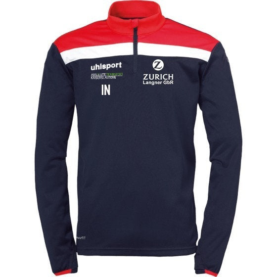 uhlsport Offense 23 1/4-Zip Top ERWACHSENE - wahlweise mit Sponsor "Zurich"