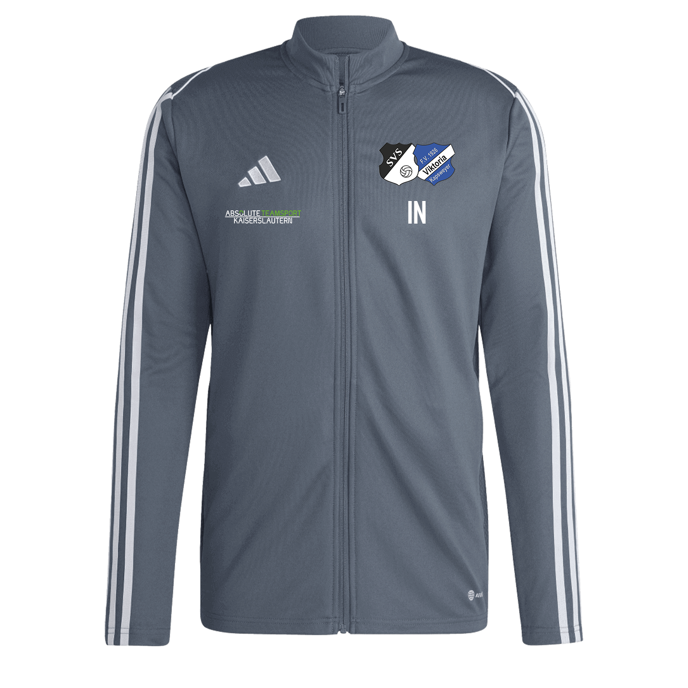 ADIDAS Herren Tiro 23 League Training Jacket Grau inkl. SG Schweighofen-Kapsweyer Wappen & Vereinsname Rücken