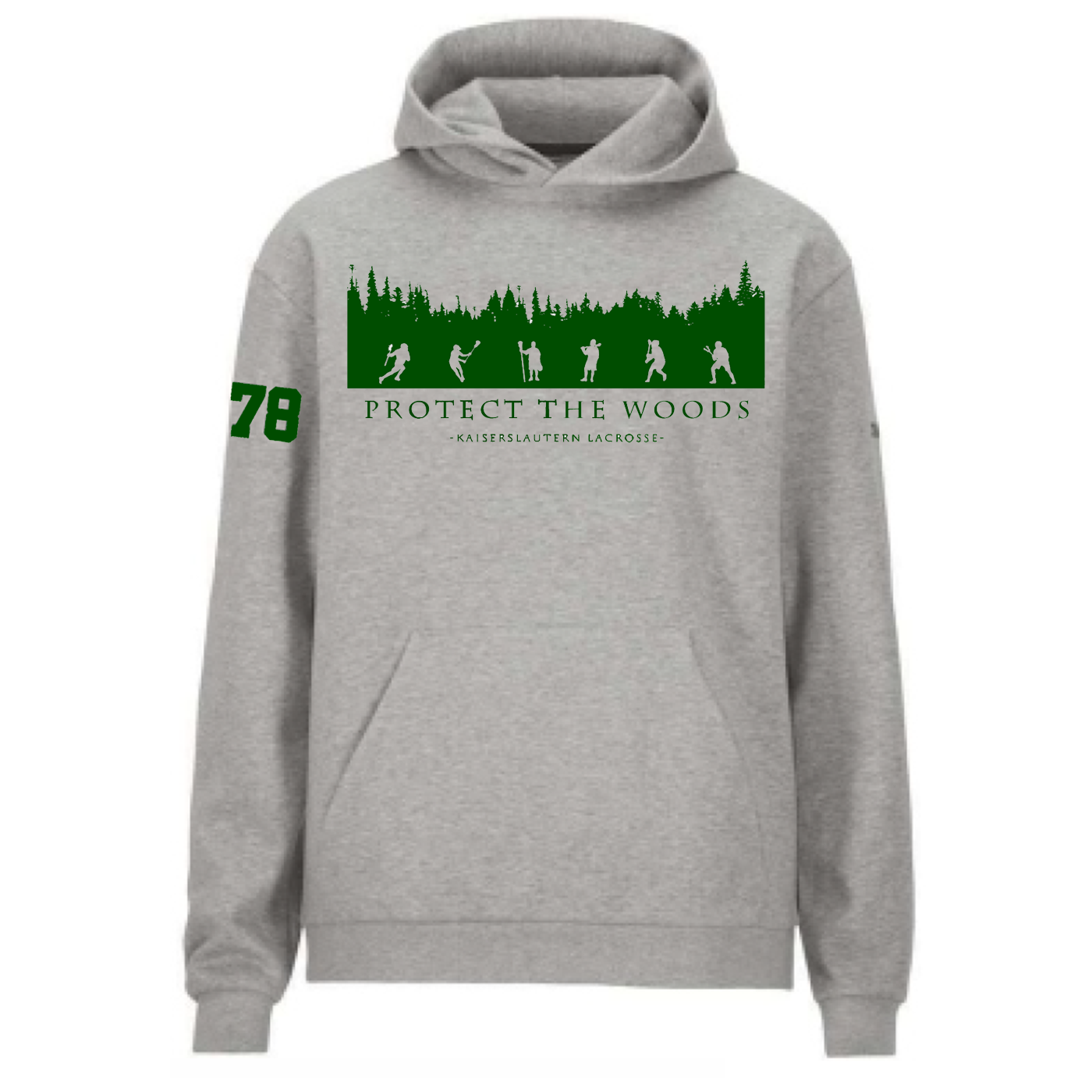 CRAFT HERREN COMMUNITY HOODIE Grau  inkl.  Brustdruck  protect the woods Logo und Re-Armnummer