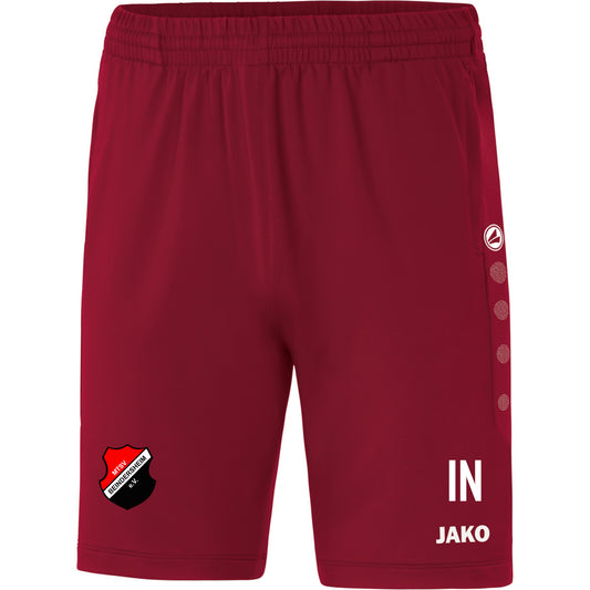 JAKO Kinder/ Unisex JAKO Trainingsshort Premium in Rot  Inkl.MTSV Beindersheim Wappen