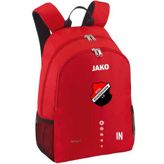 JAKO Rucksack Classico in Rot oder Schwarz Inkl. MTSV Beindersheim Wappen