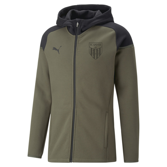 #LIFESTYLE - PUMA teamCUP Casuals Hooded Jkt Olive inkl. FC Speyer 09 Wappen Ton in Ton