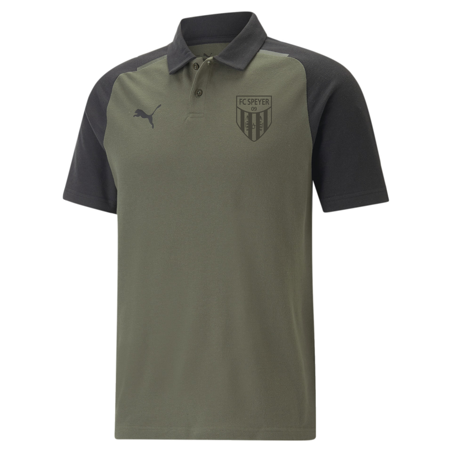 #LIFESTYLE - PUMA teamCUP Casuals Polo Olive inkl. FC Speyer 09 Wappen Ton in Ton