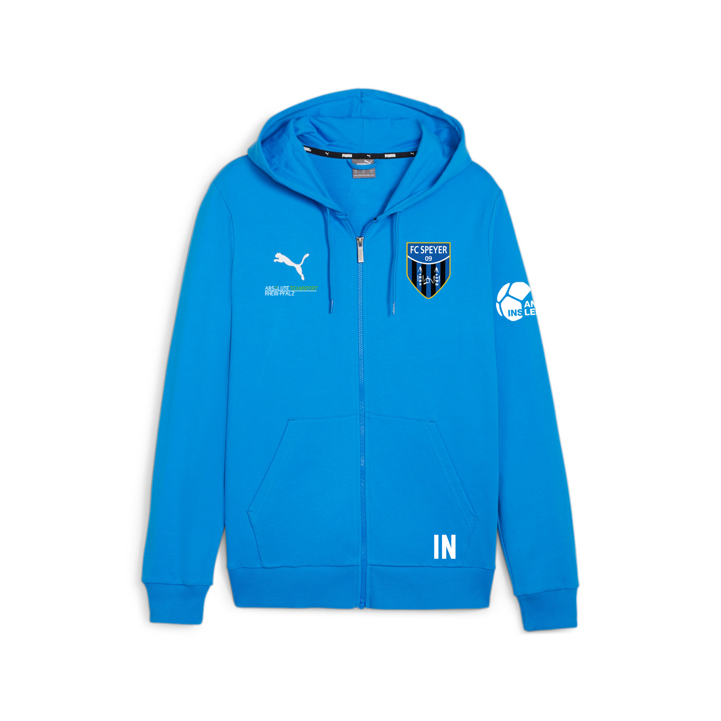 #PRÄSENTATION - PUMA teamGOAL Hooded Jacket inkl. FC Speyer 09 3D-Wappen, Sponsor & IN